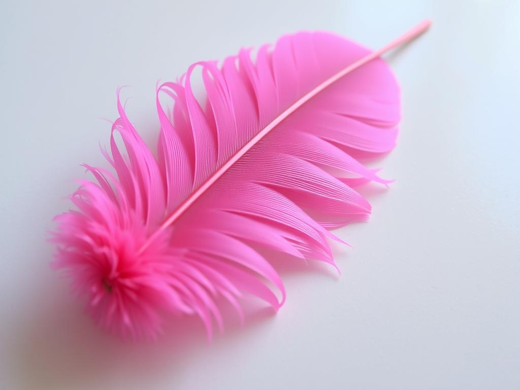 rosa Feder auf einem Tisch
